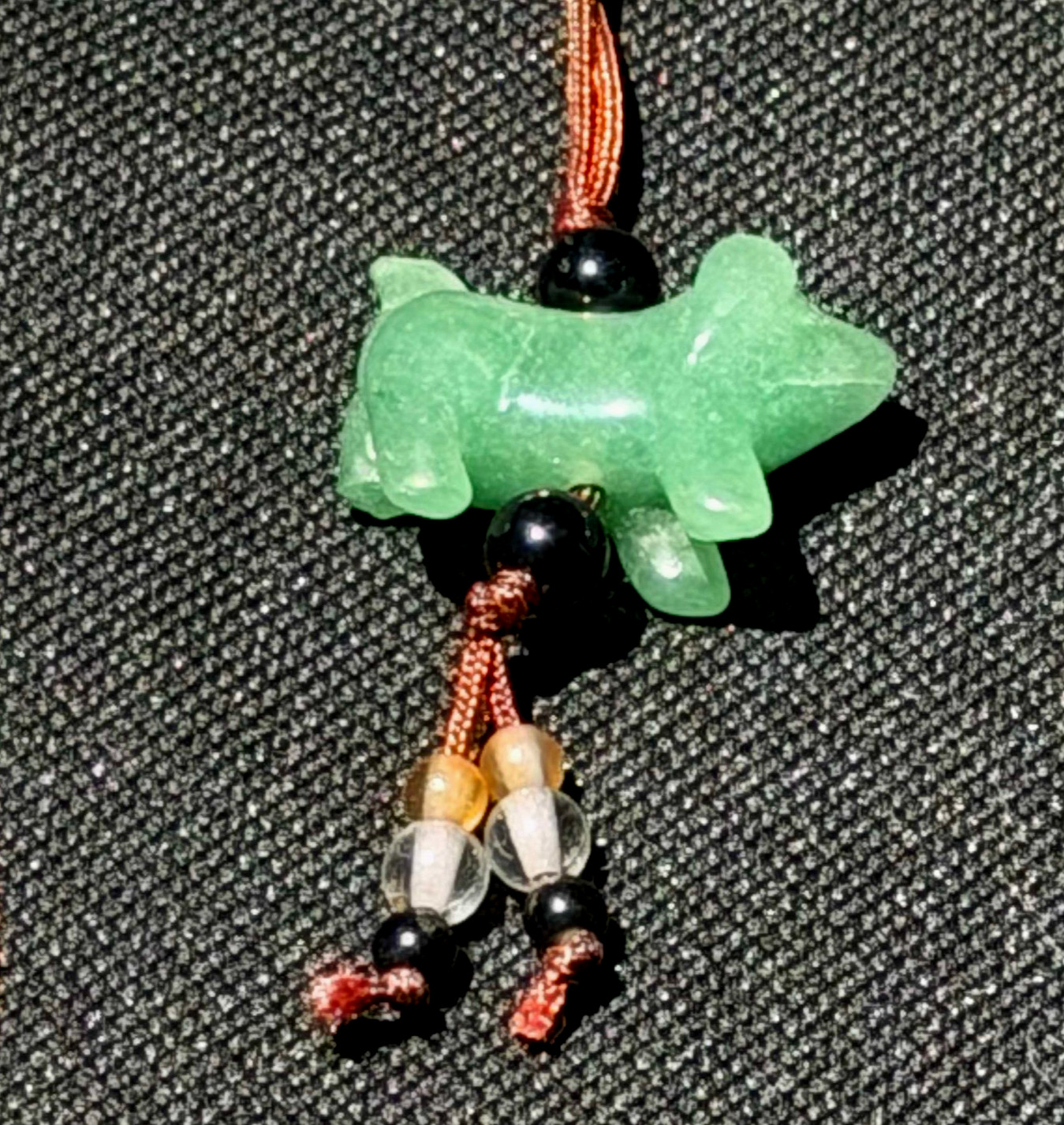 Chinese Green Jadeite Jade Carved Animal Pendant Necklace – Hand Carved (AHB)
