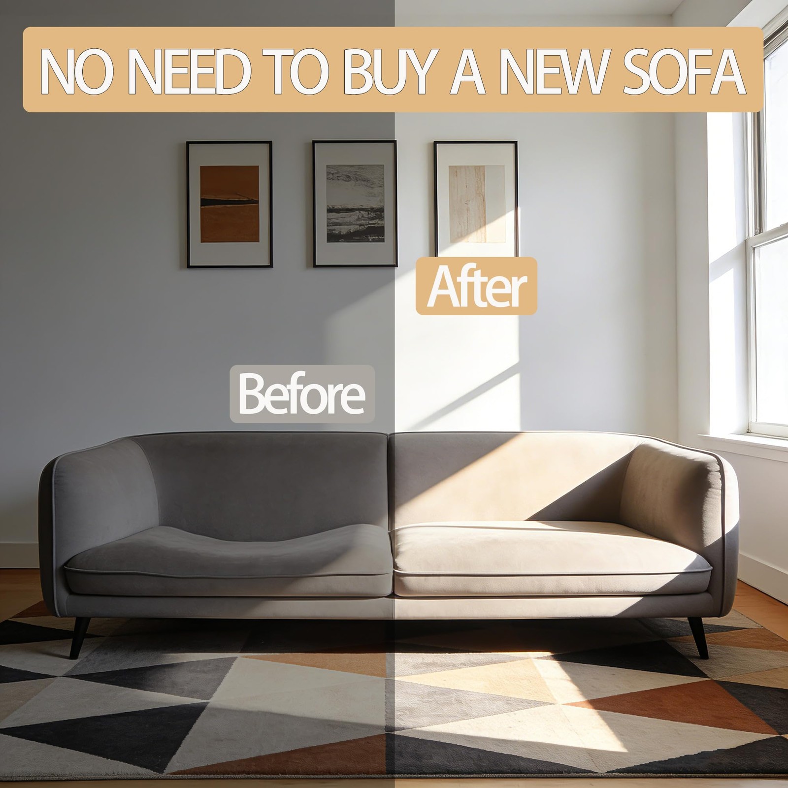 Memory Foam Couch Cushion Replacement 24x24x6 Inch High Density 25D Foam
