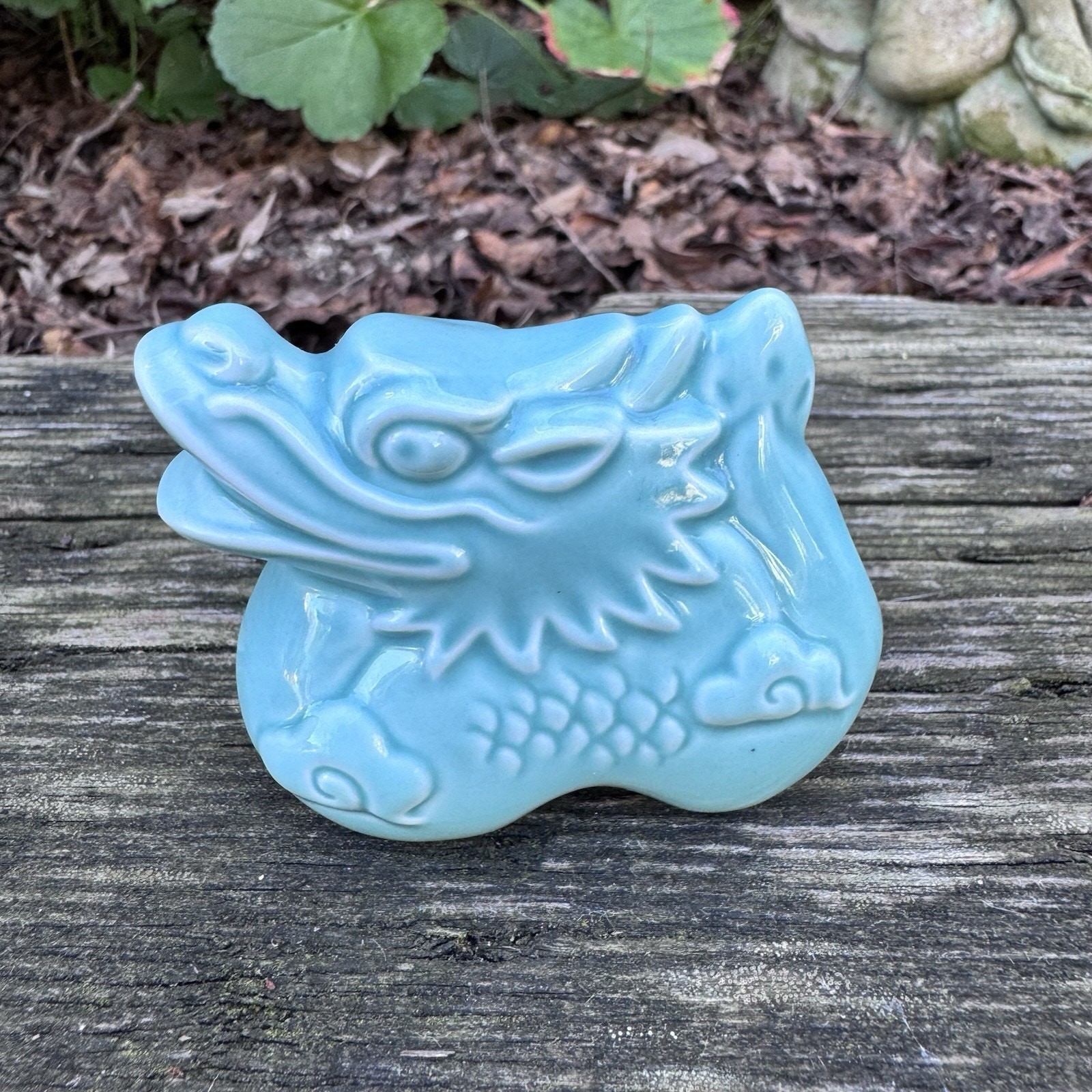 Chinese Good Luck Oriental Zodiac Ceramic Toothpick Holder Year of the Dragon