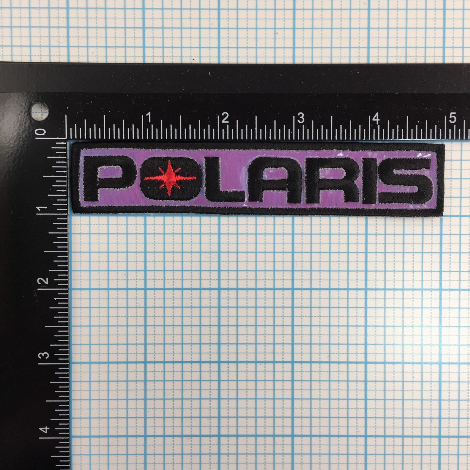 VINTAGE POLARIS MOTORSPORTS SHIMMERY PURPLE IRIDESCENT 5″ IRON ON PATCH B4