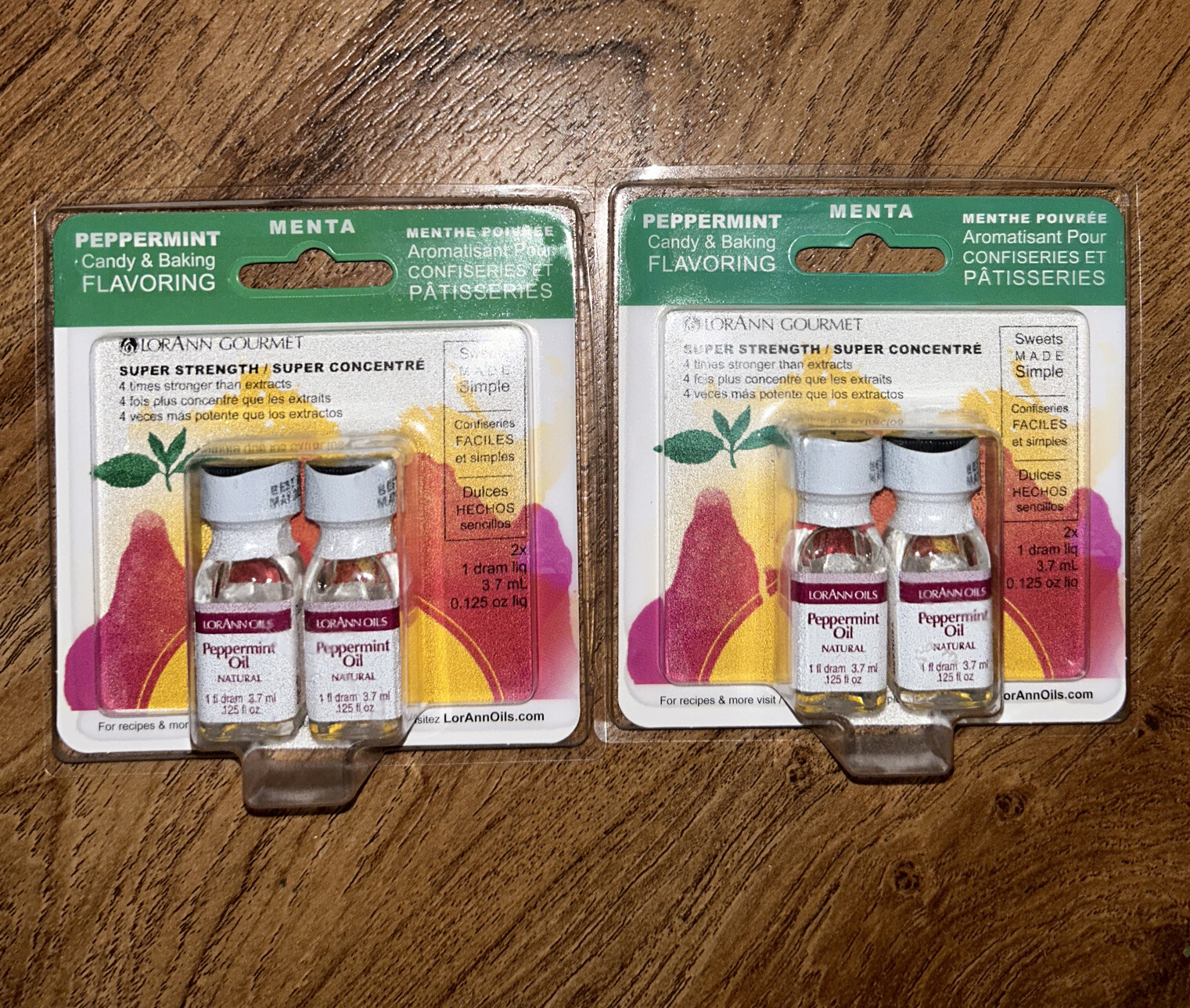 Candy & Baking Flavoring .125oz 2/Pkg-Peppermint Oil Exp:5/24