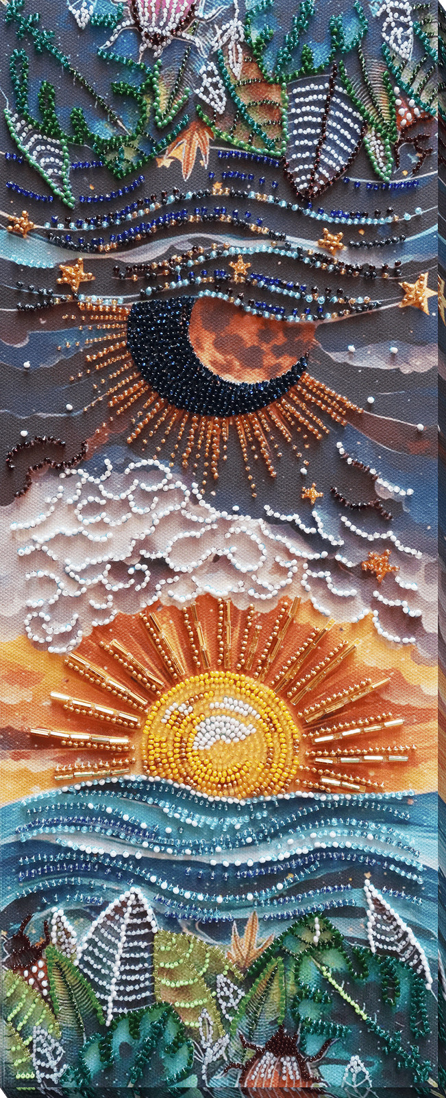 Bead Embroidery Kit “Between day and night” size 15.7″x6.3″ / 40.0×16.0 cm