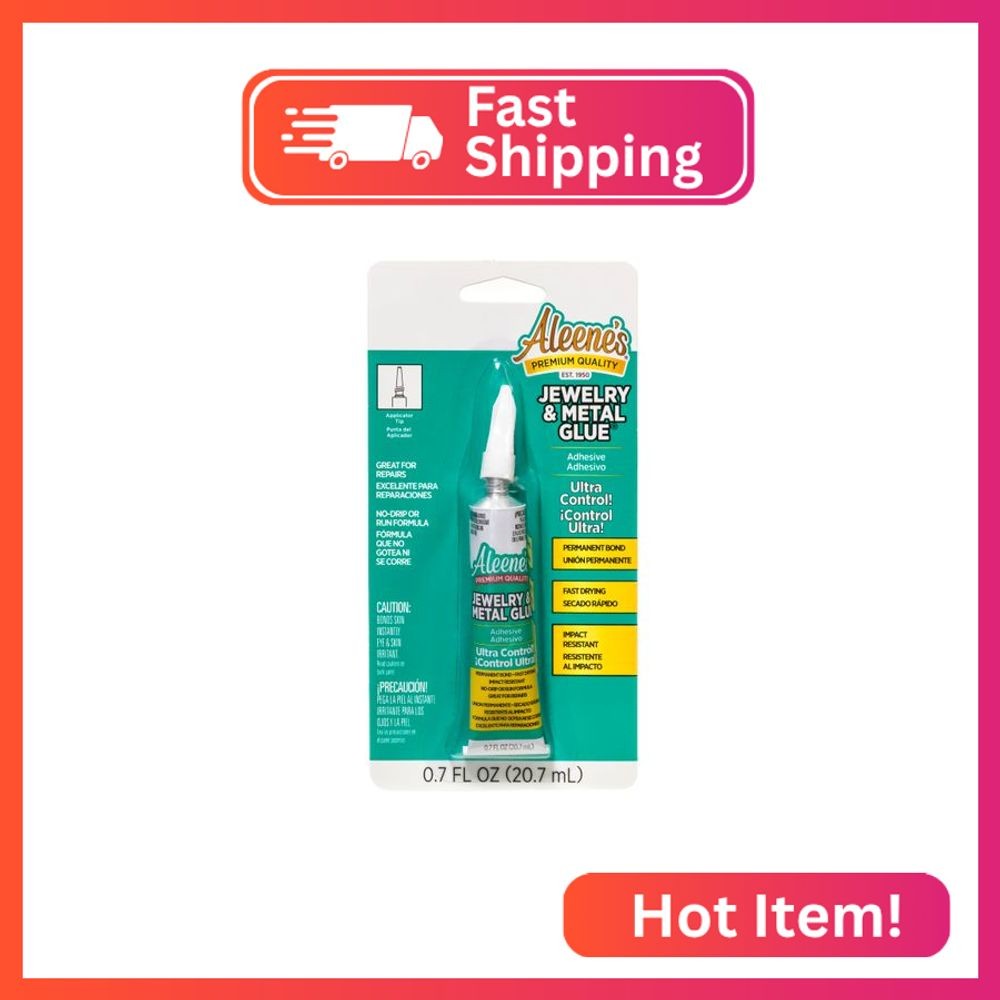 Aleene’s 21709 Jewelry & Metal Glue, 0.7 oz – Instant Adhesive, Permanent Bond,