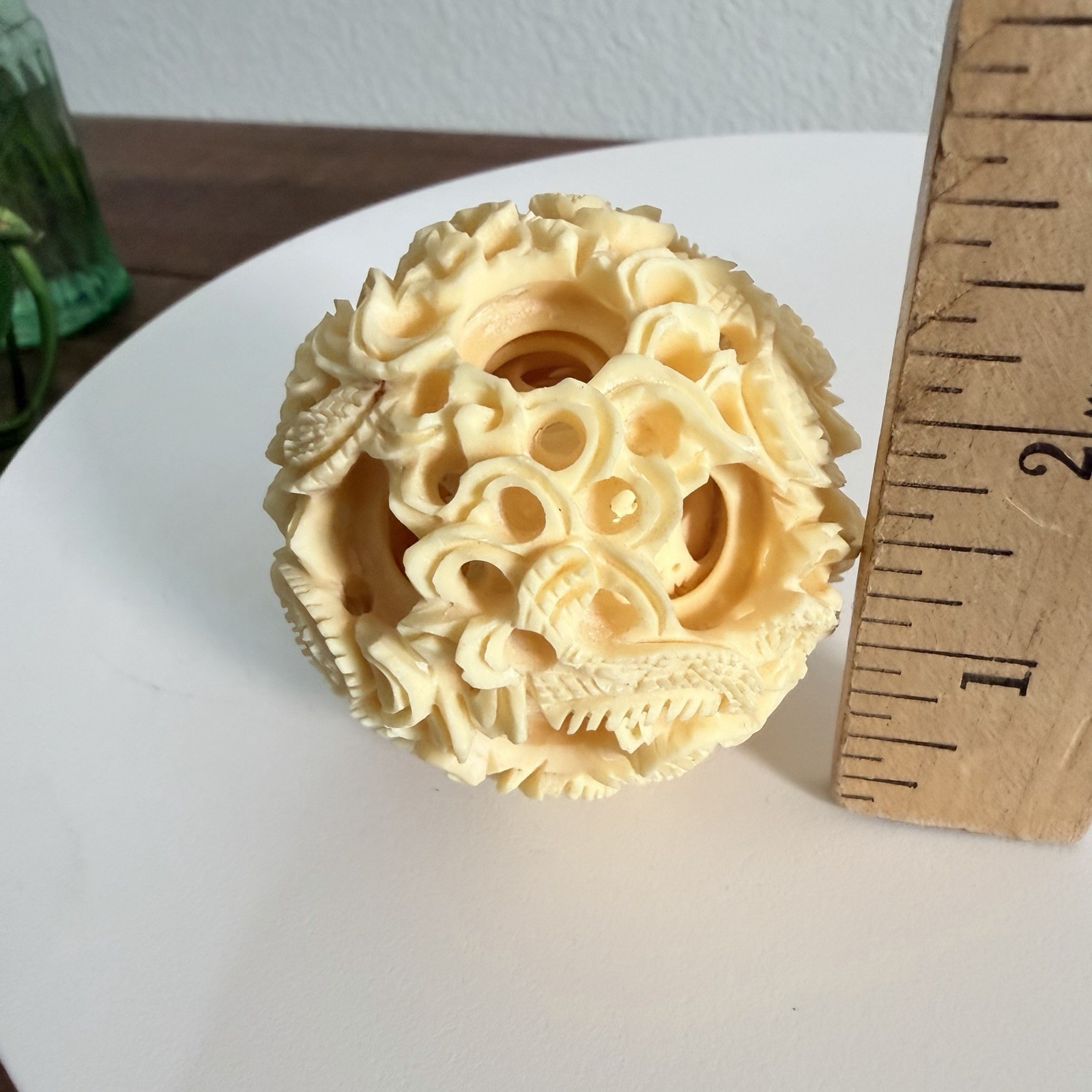 Vintage Hand‑Carved Puzzle Ball Sphere – Intricate Asian Décor 8 Layer Dragon