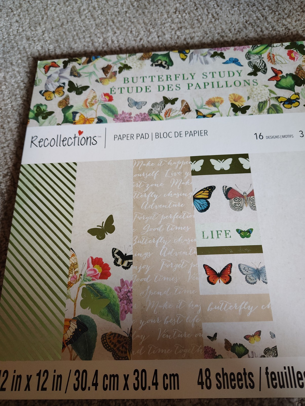 Recollections paper pad 12×12 – Butterfly Studio