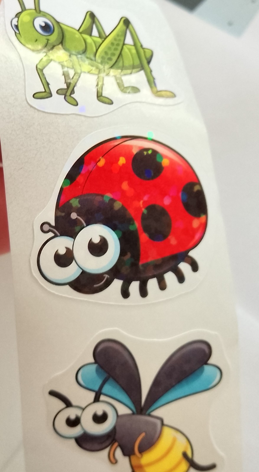 30 Sparkly Cartoon Bug Insect Stickers/Scrapbooking/Crafts/Journals/Diary/1 inch