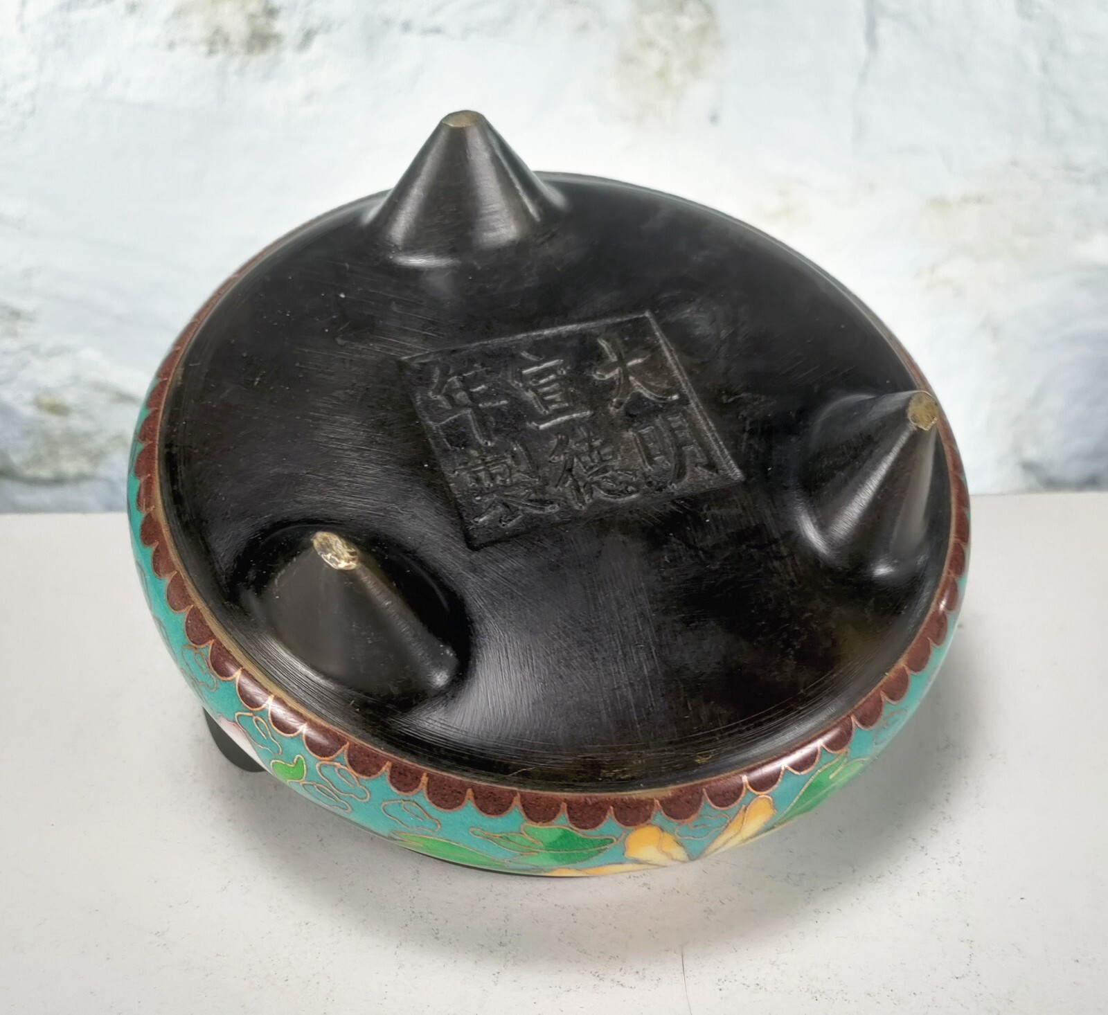 Vintage Chinese Bronze Cloisonne Enamel Incense Burner Censer Xuande Mark Repro?