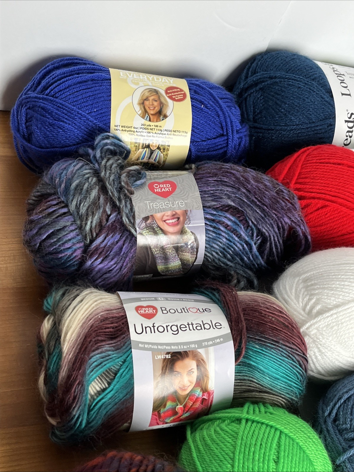 Yarn Lot: Various Brands Red Heart, Caron, Everyday, Loops & Threads, Lion Brand