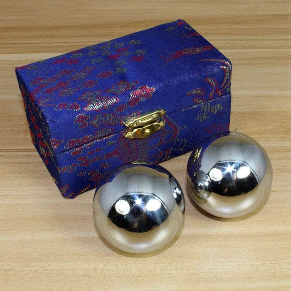 2Pcs Baoding Balls Chinese Health Exercise Stress Balls with Box Meditation Mass
