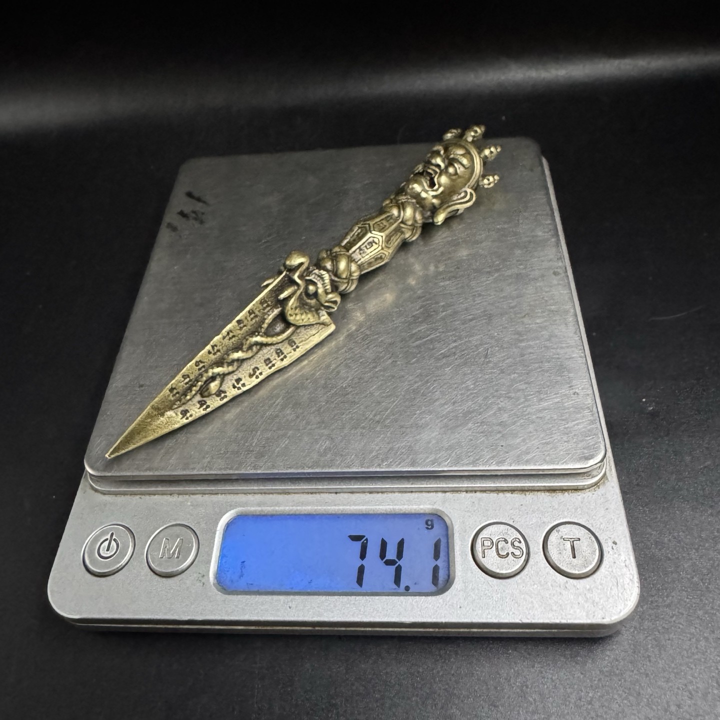 Brass Vajra Pestle Pendant Vintage Tibetan Dagger Amulet Men’s Copper Decor