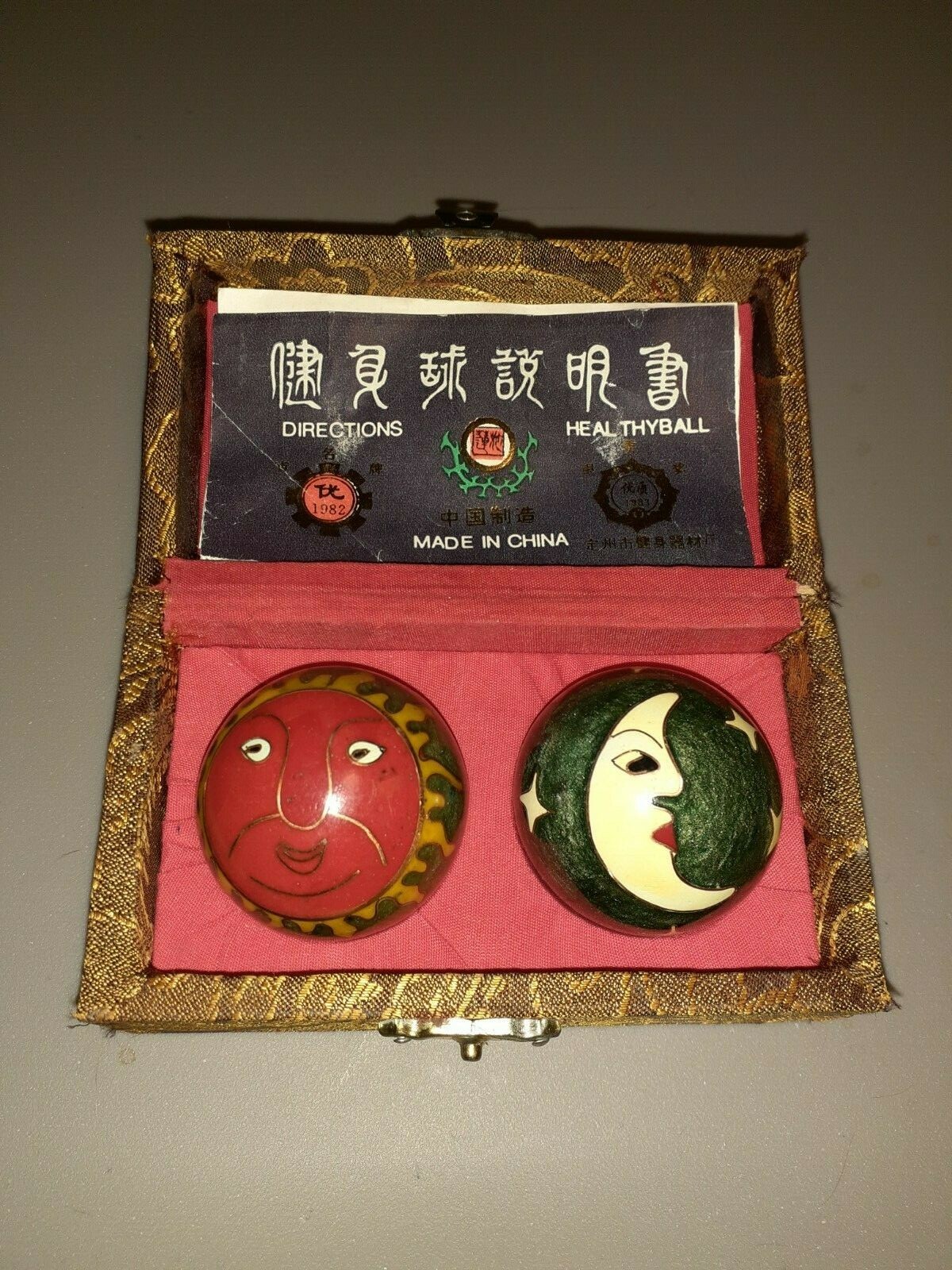 Chinese: Painted – Sun and Moon – Baoding Balls