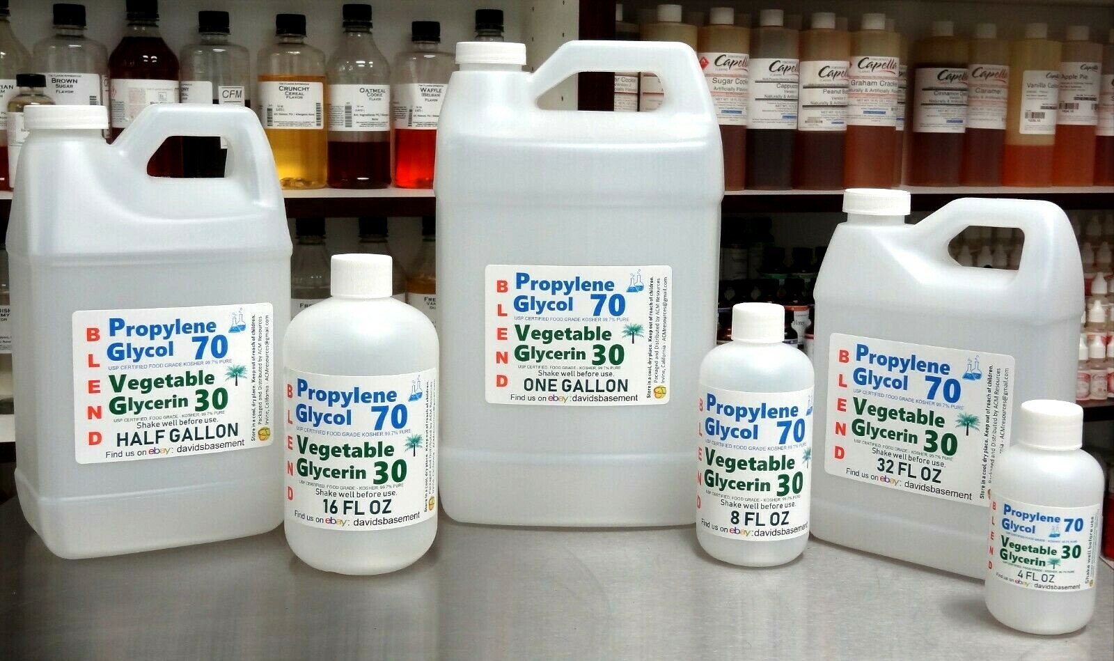 70/30 BLEND PG / VG PROPYLENE GLYCOL & VEGETABLE GLYCERIN USP KOSHER FOOD GRADE