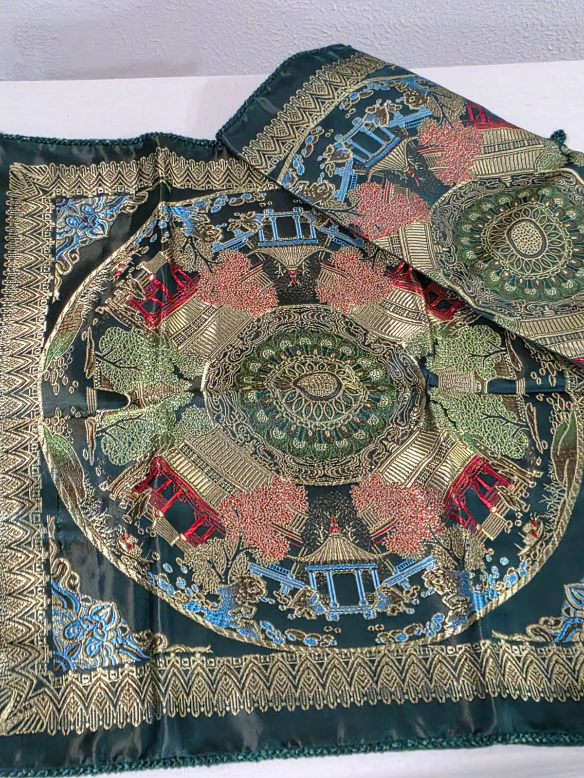 Vintage Silk Brocade Chinese 50’s Pillow Covers 18″