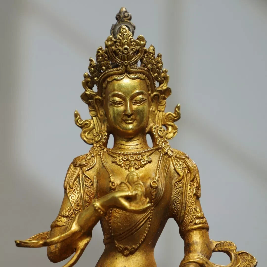 Fengshui copper Bronze Gilded Gold [One of the Twenty One Tara] Buddha Statue