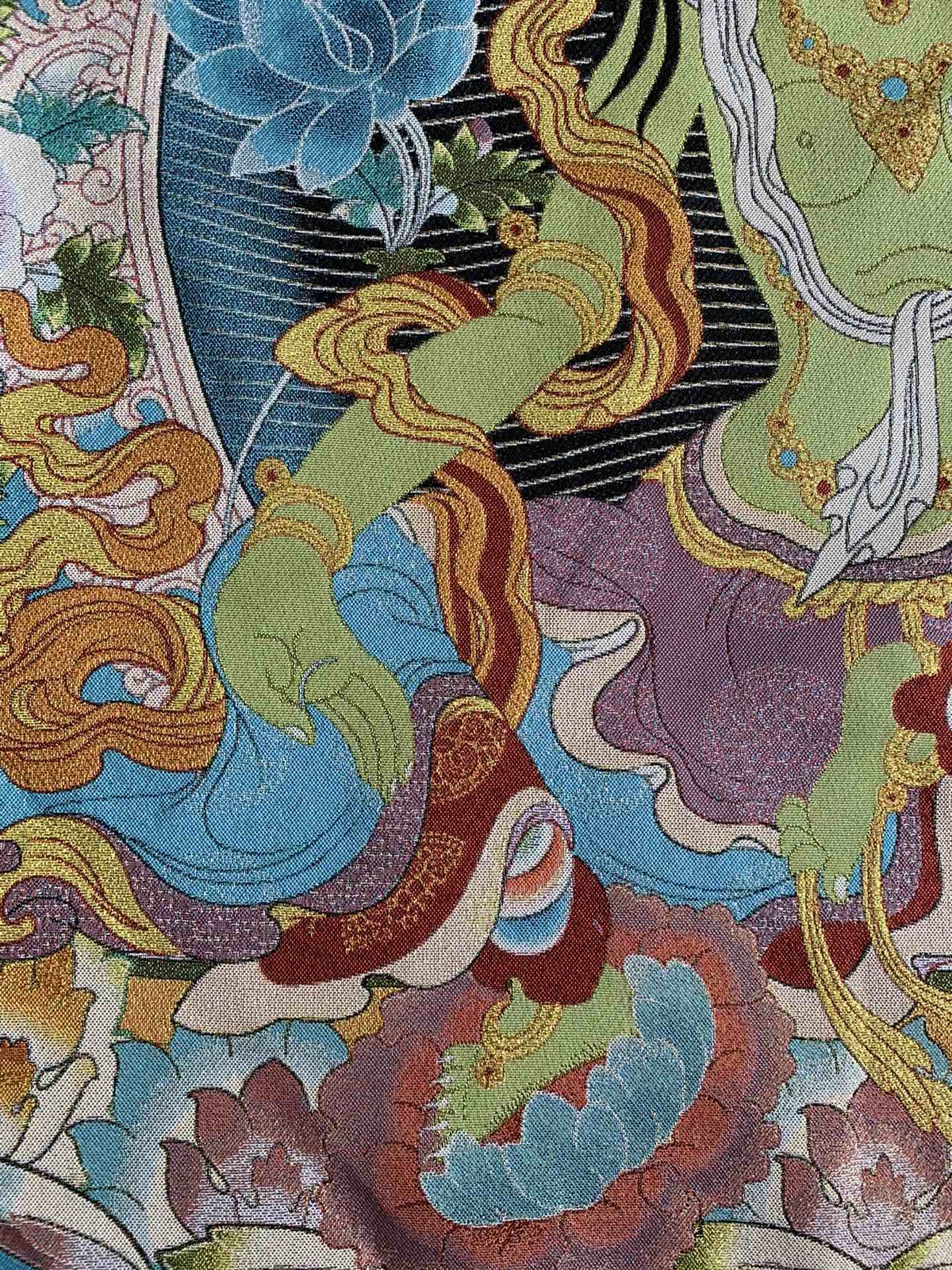 36″Tibet Tibetan Cloth Silk Buddhism Green Tara Guanyin Tangka Thangka Mural 5