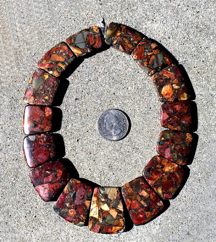 Cherry Creek Jasper Composite Trapezoid Beads (15 pieces)