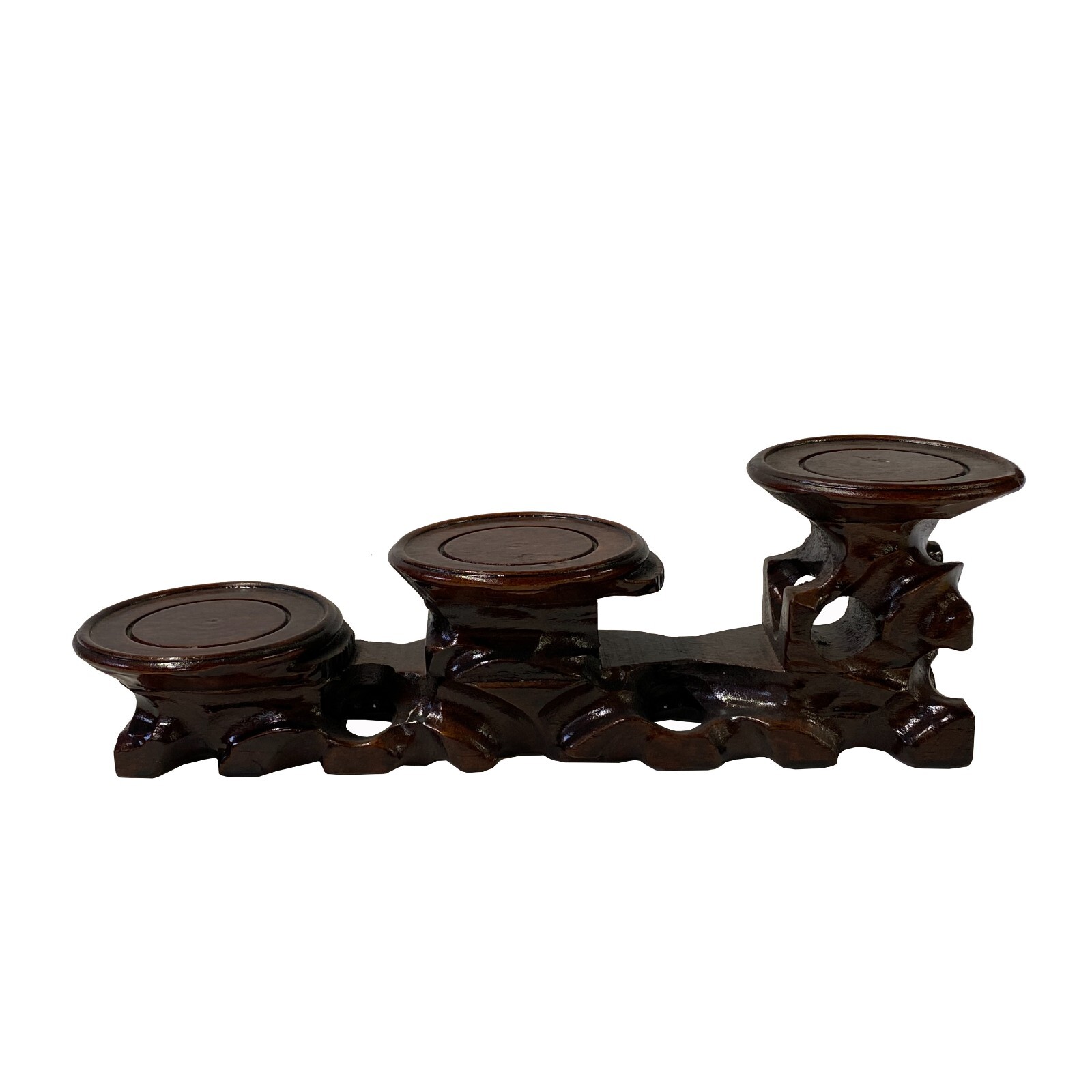 Chinese Brown Stem Uneven 3 Steps Table Top Display Stand Easel ws2850