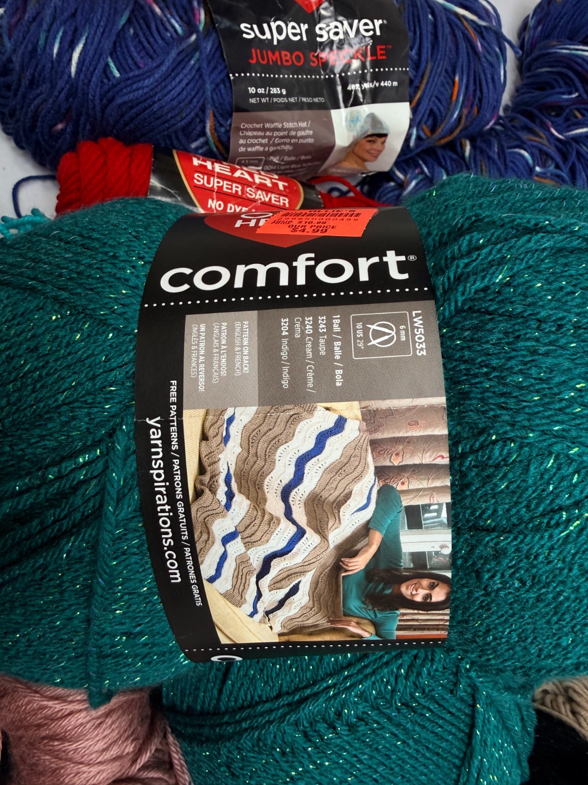 Yarn Lot New & pre owned Assorted Colors types Knit Crochet Craft over 5 lbs