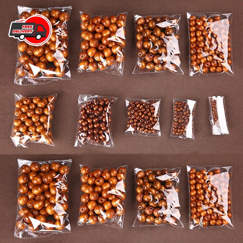 Natural Round Wooden Beads Wood Jewelry Spacer Natural Loose Making Diy Craft Fo