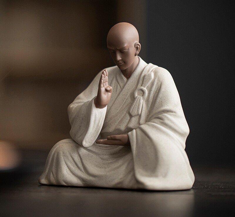 4″ Chinese Porcelain Monk Statue Buddha New Buddhism Zen Figure Decor