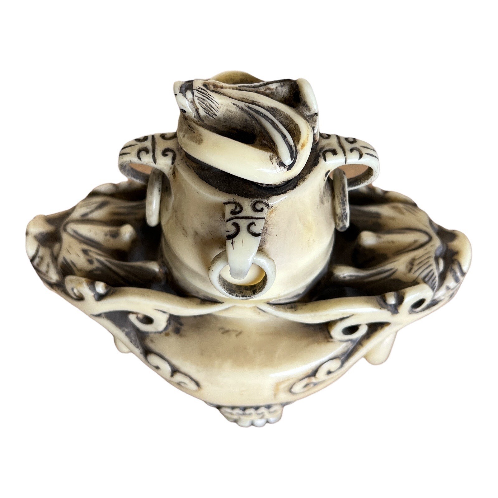 Incense Cone Burner Holder Asian Foo Temple Dogs Rings Scent Resin