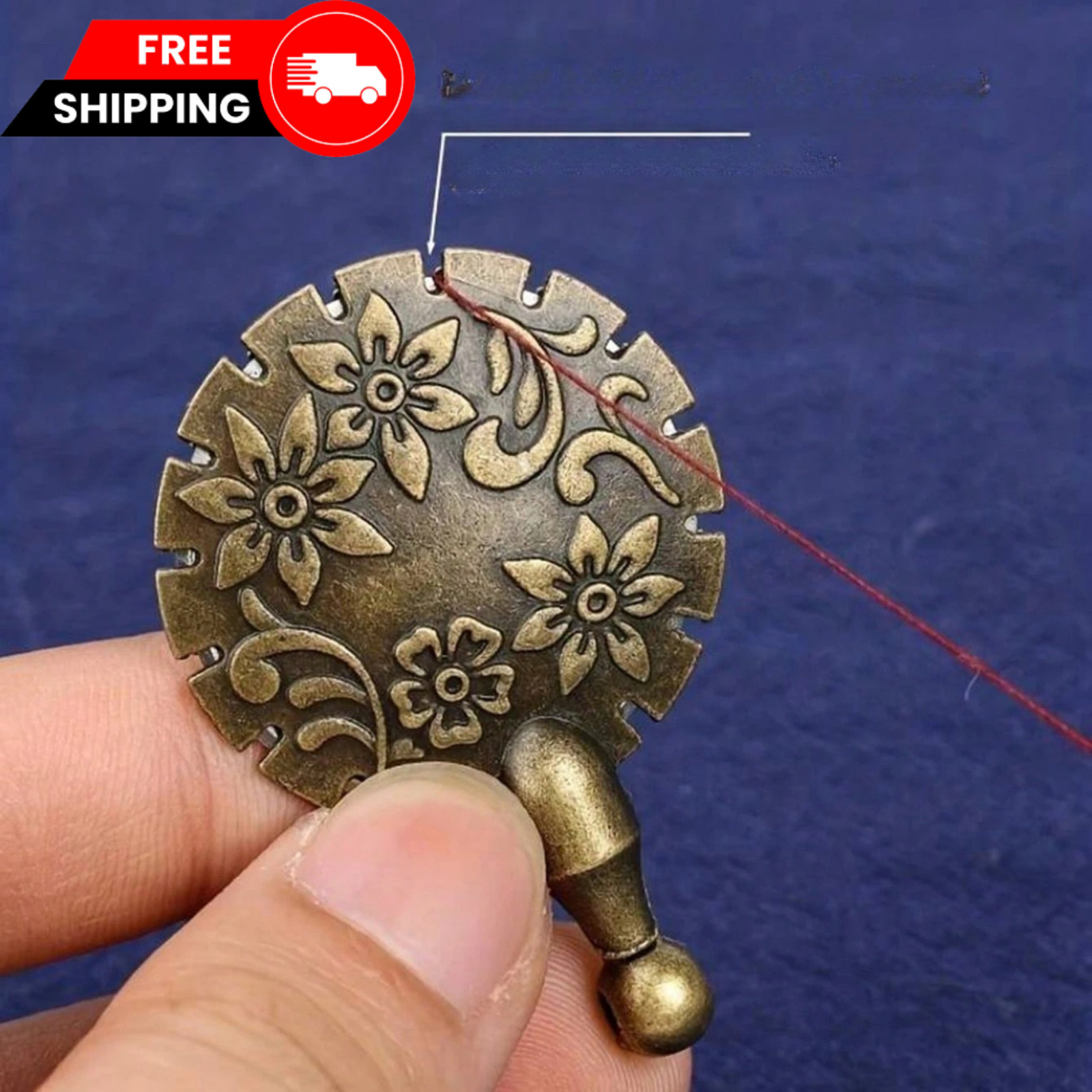 Vintage Thread Cutter Pendant Metal Sewing Tool Cross Stitch Yarn Snipper Cutter