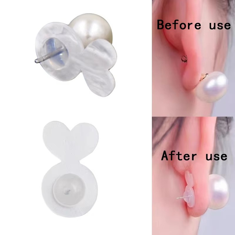 10/20 Pcs Earring Lifter Backs Replacements Rubber Earring Backs for Droopy Ears