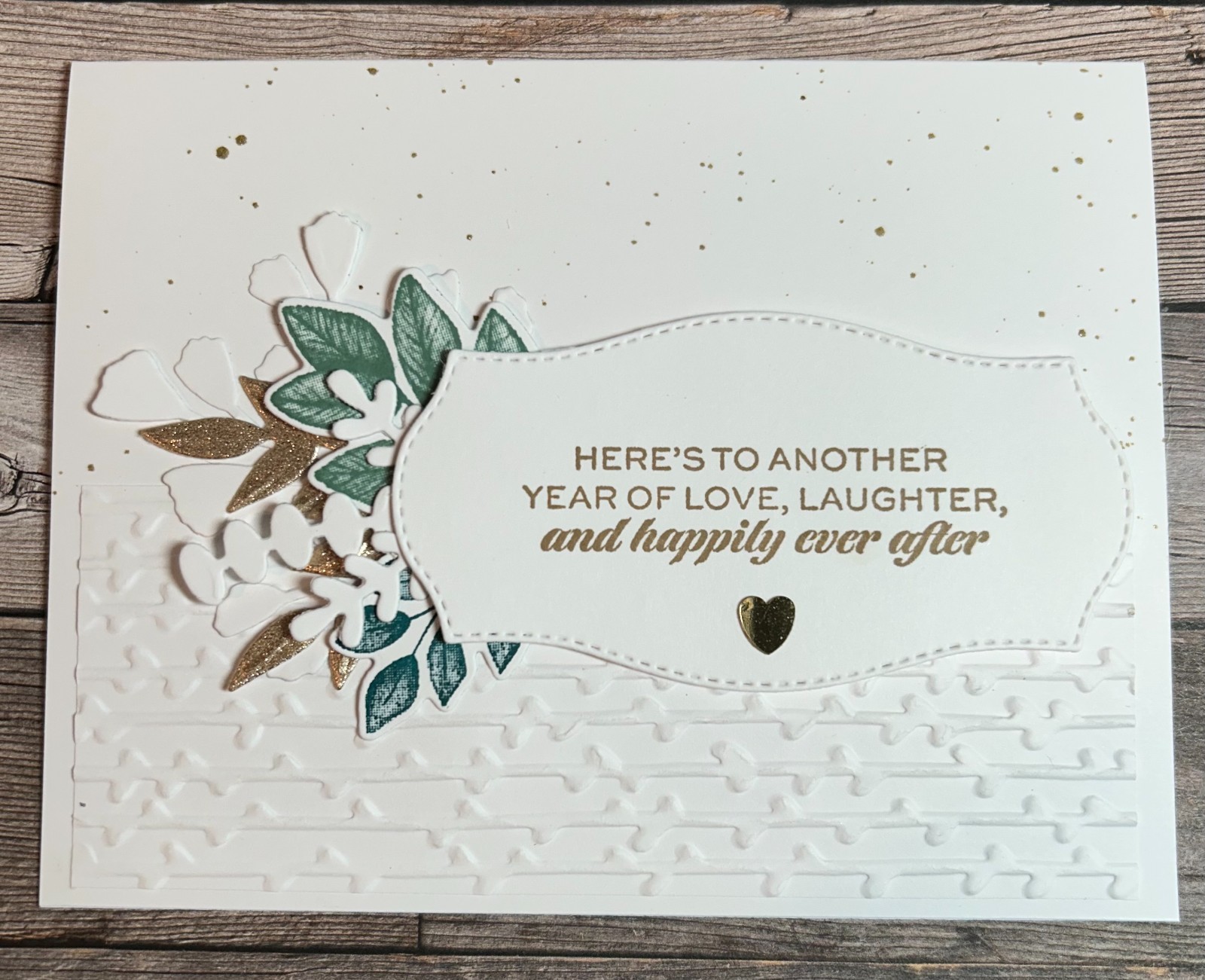Anniversary GREETING CARD KIT x4 +Env ~ Stampin Up Forever Fern Gold Accents
