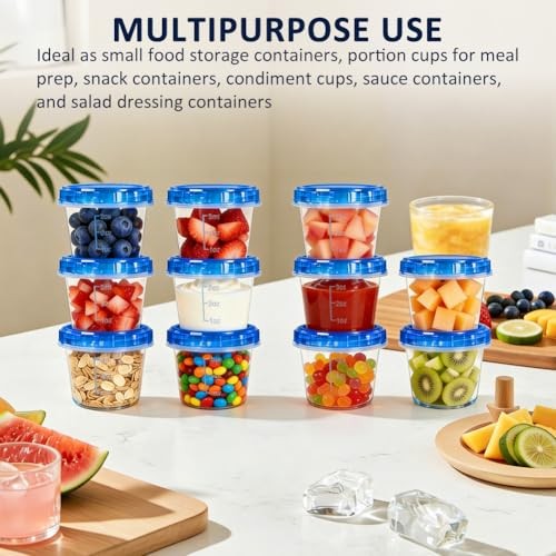 12 Pack 4oz Small Freezer Storage Containers with Twist Top Lids 4oz-12 Pack