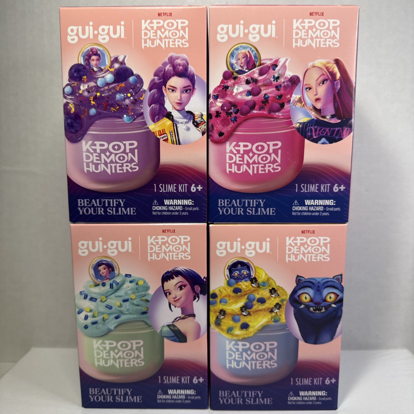 gui-gui Netflix K-Pop Demon Hunters Slime Kit Lot of 4 New Beautify Your Slime