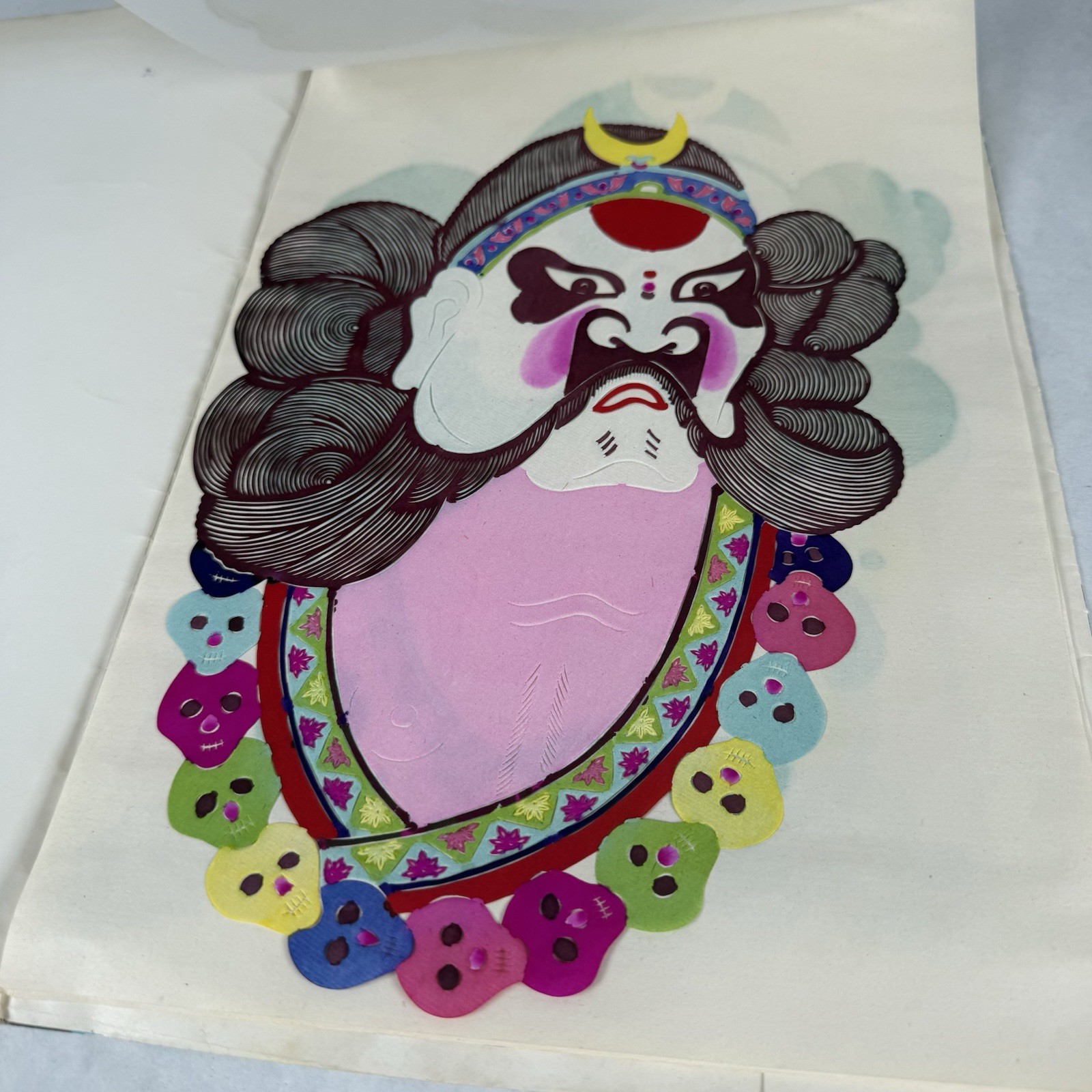 People’s Republic Of China Paper Cutouts Set Of Six Chinese Folk Art Masks