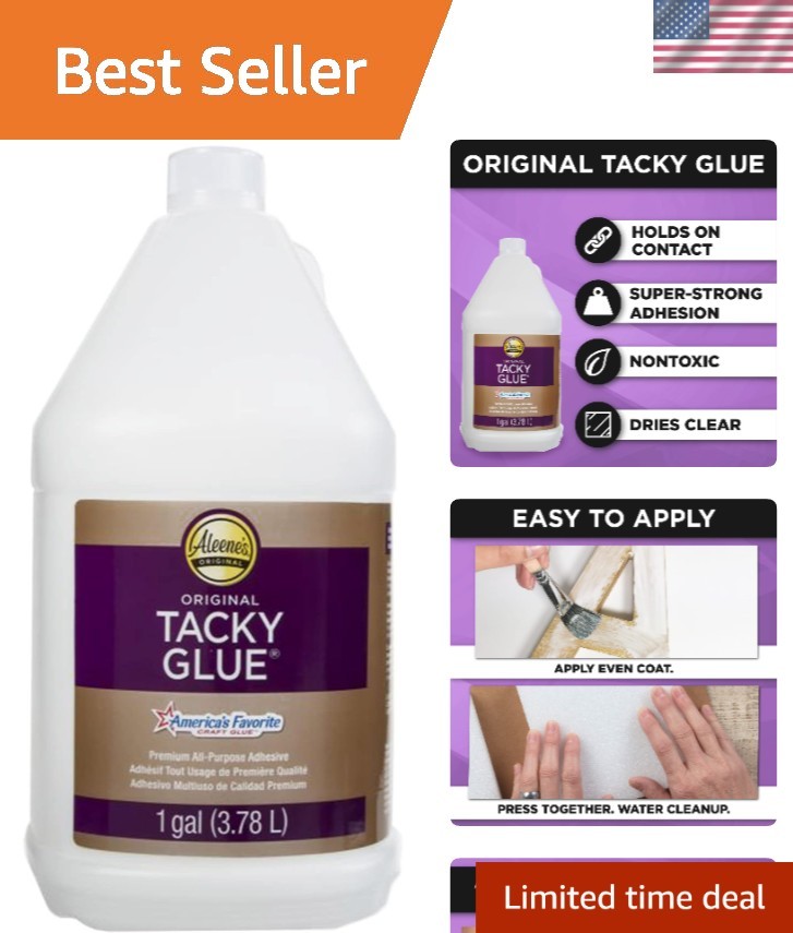 Super Strong Aleene’s Tacky Glue 128 oz – Ideal for Fabric and Paper Projects