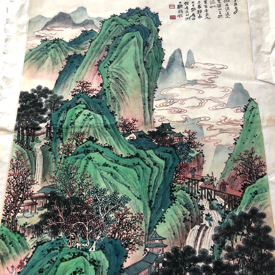 Chinese Ink Painting Zhongtang Scroll Unframed Wall Art Home Decor