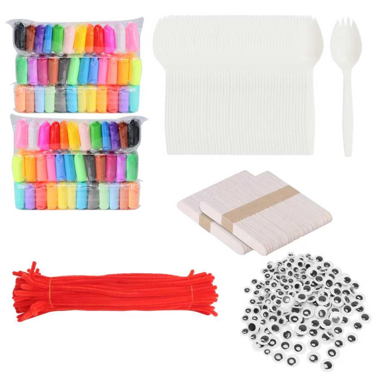 100 Pcs Fork Creativity Set-Arts & Crafts Supplies with Plastic Large, white