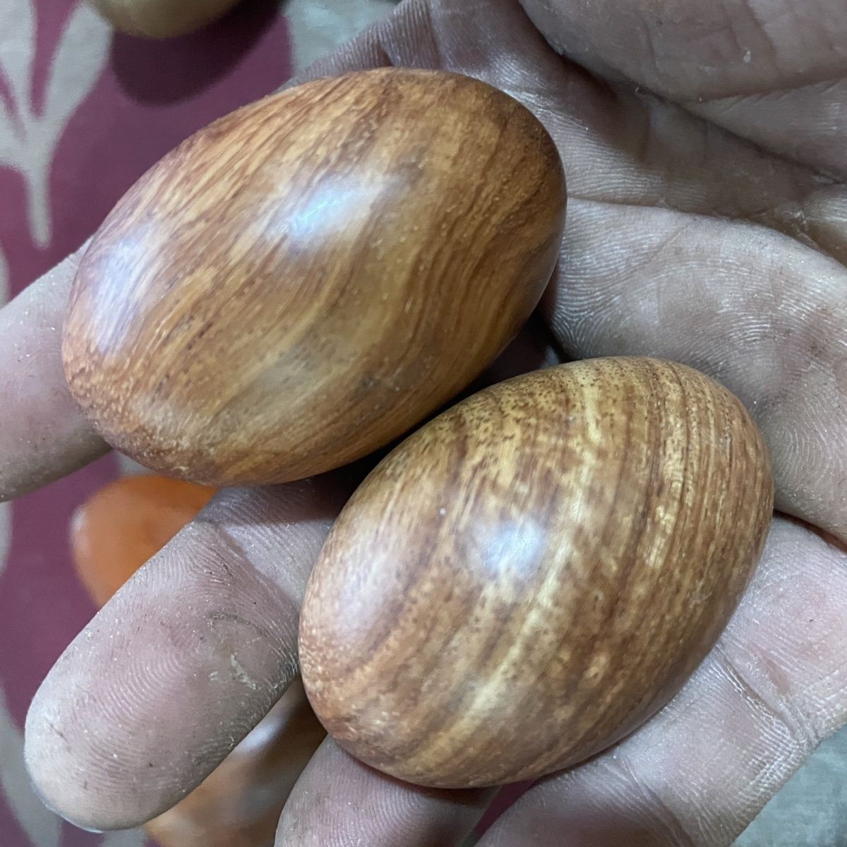 Huanghuali Wood Wrist Hand Massage Roller Grip Exercise Tool Set 2pcs