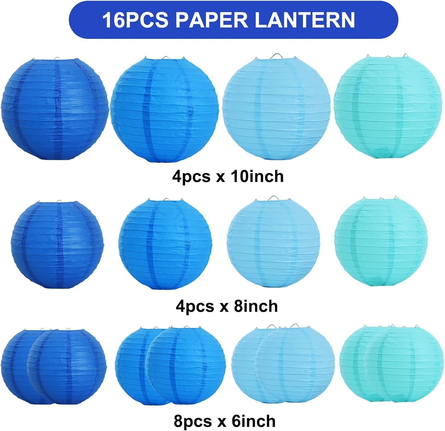 Colorful Sea Mix Paper Lanterns – 16Pcs, Unforgettable Party & Wedding Decor