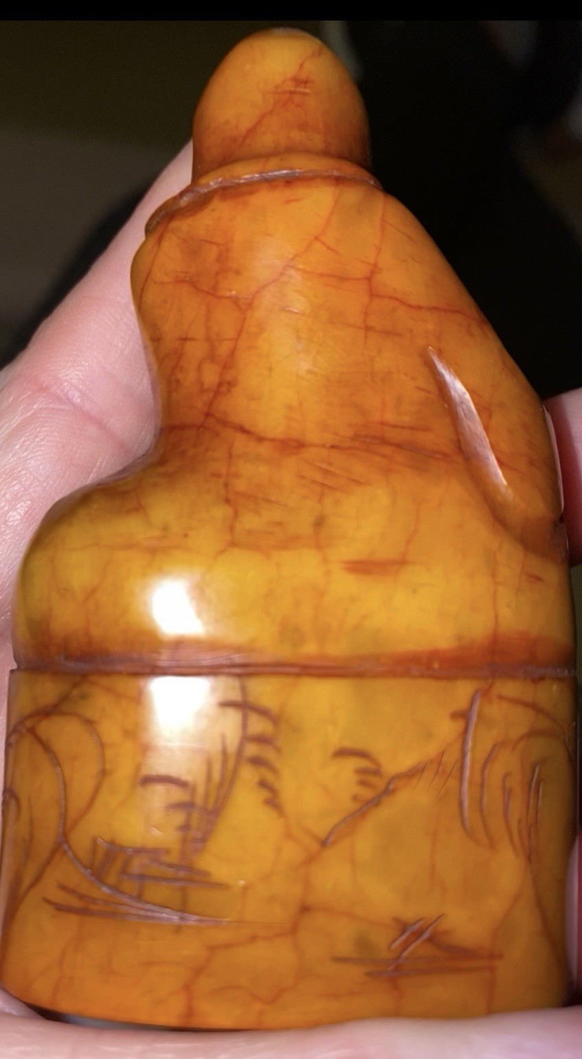 Chinese Carved Stone Seal Inscription SHELLEY Porcelain Scholar Set 1950s-80s