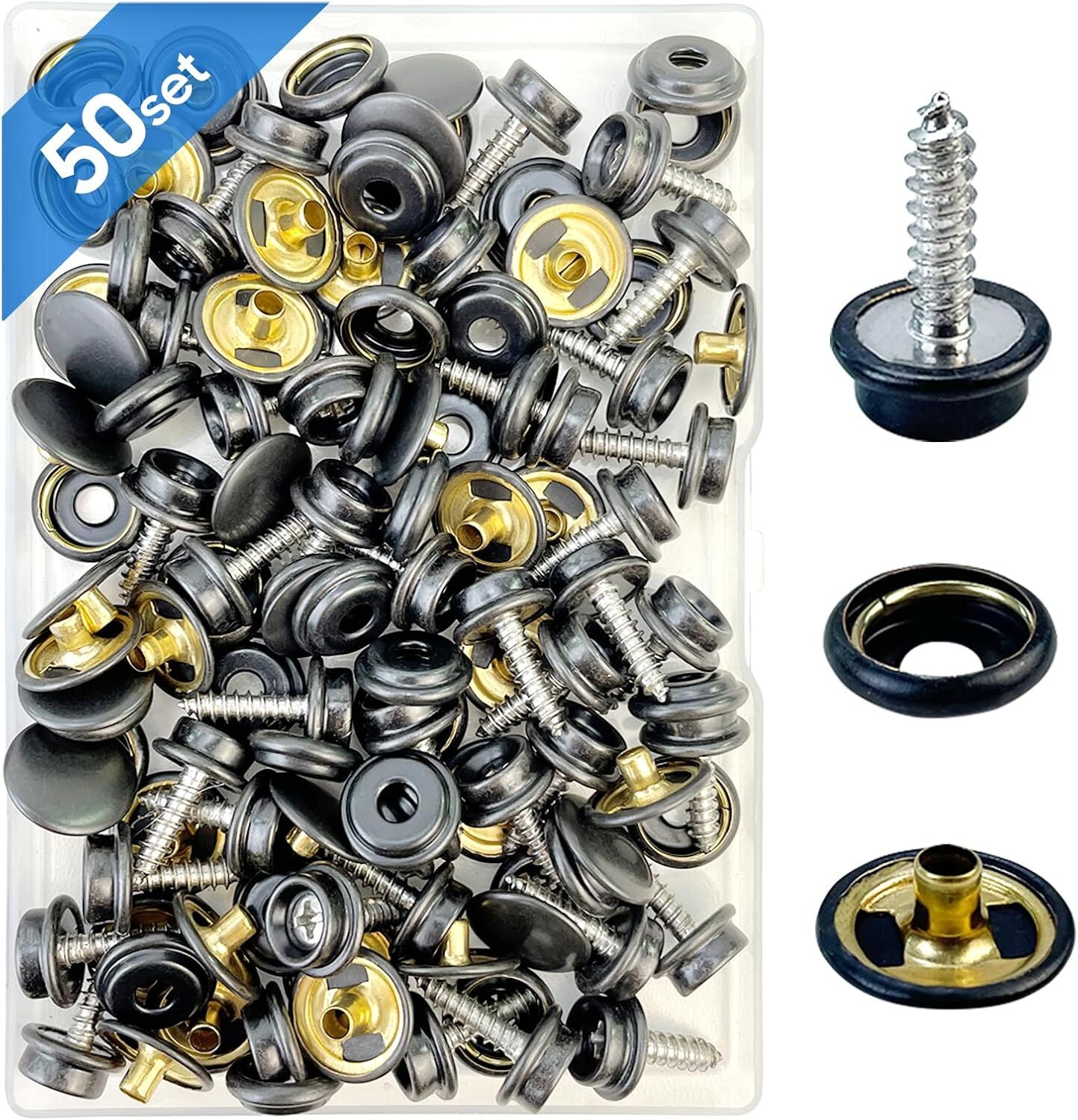 Metal Snaps Fasteners Stainless Steel Snaps Marine Grade With Tool for Boat Tent