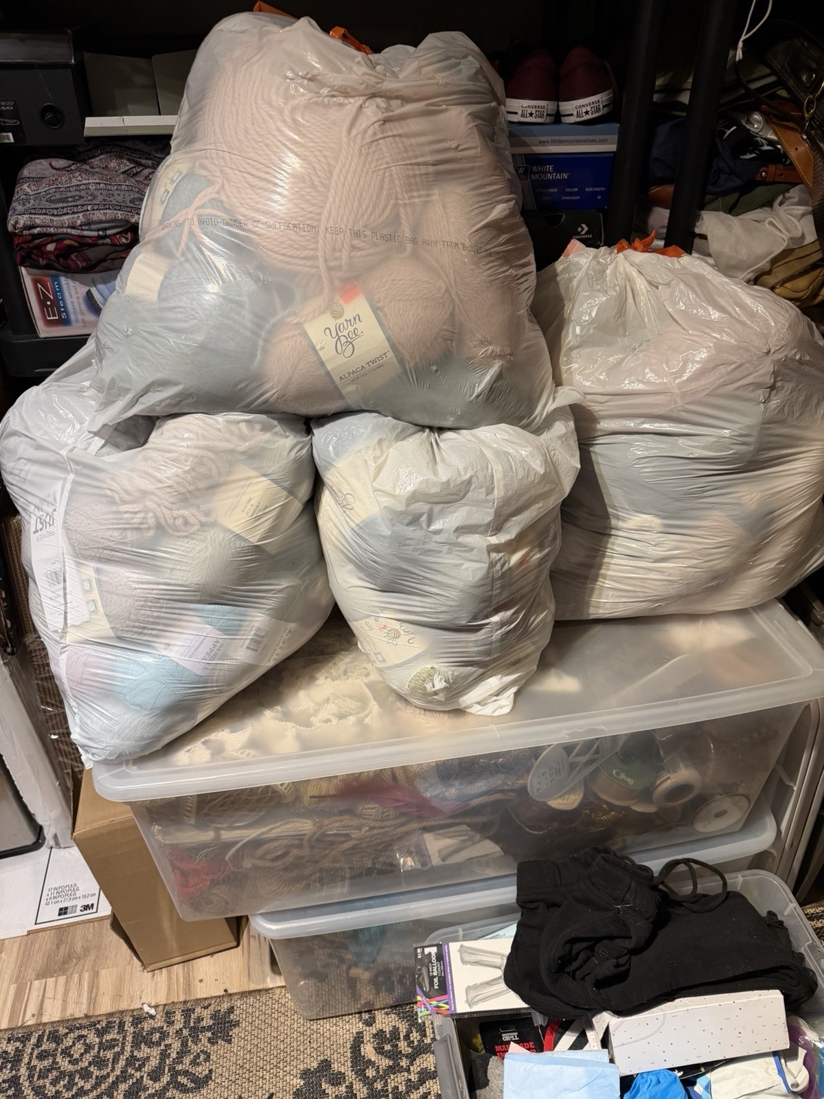 Multi mix Lot Yarn for Knitting Crochet. Most with label. All yarn $175 will sel