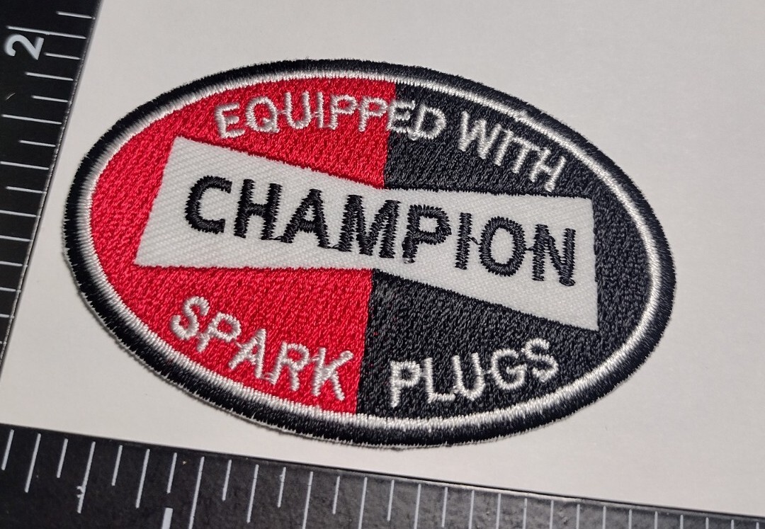 Champion Spark Plug Logo Embroidery Iron /Sew On Quality Patch Fast Shipping