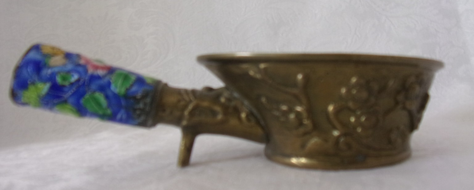 Vintage Cloisonne Enamel Brass Silk Iron