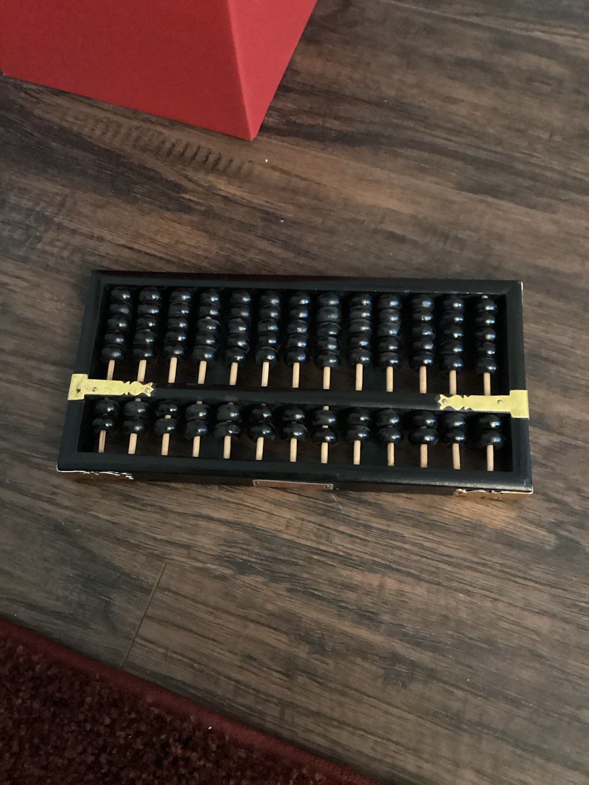 Vintage Flying Eagle Brand Chinese Abacus 13 Poles 91 Beads Wood Frame