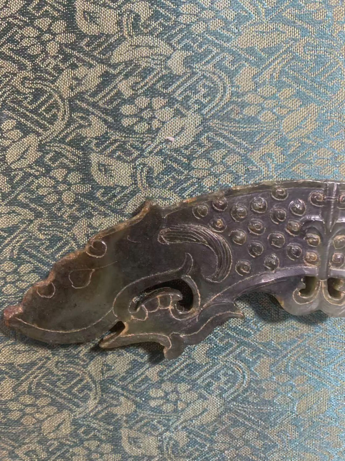 6.7Inch Chinese Old HeTian Jade Hand Carved *2Dragons Huang* 2Faces Plaque