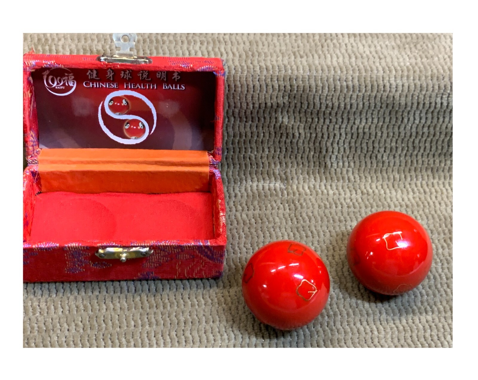 VINTAGE CHINESE HEALTH BALLS HAND THERAPY MUSICAL CHIMES GREAT FOR STRESS/WORRY