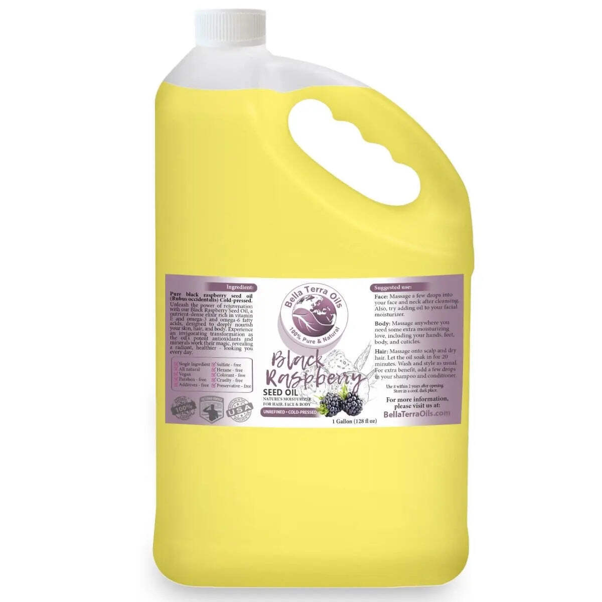 Cold-Pressed Black Raspberry Seed Oil 100% Pure Skin Hair Face Anti-Aging