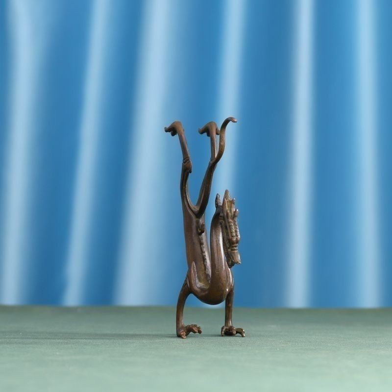 Vintage Alloy Dragon Statue 76mm Chinese Zodiac Mythical Beast