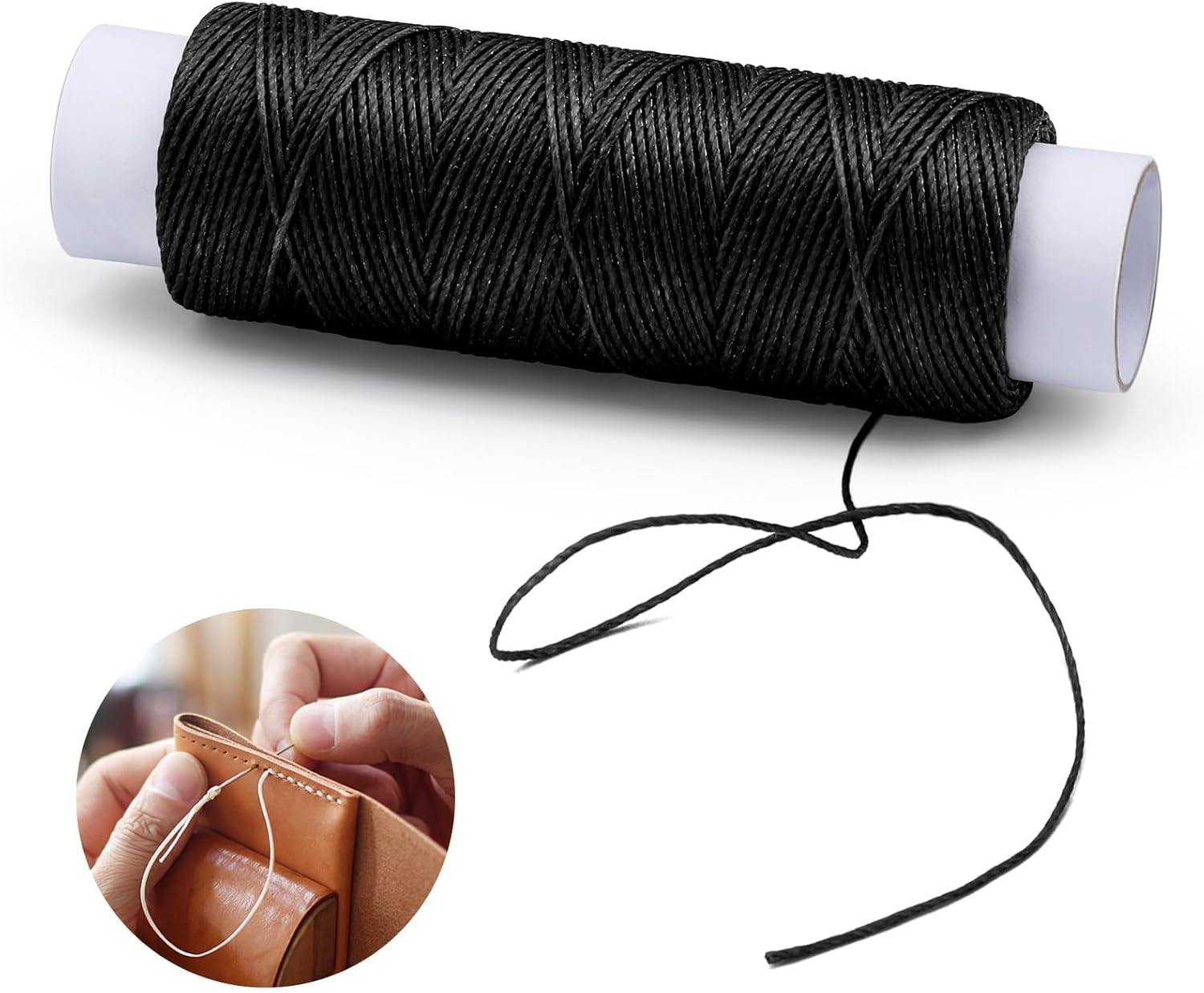 0.55 Mm 54 Yards Leather Thread for Sewing, round Waxed Thread for Stitching, Bo