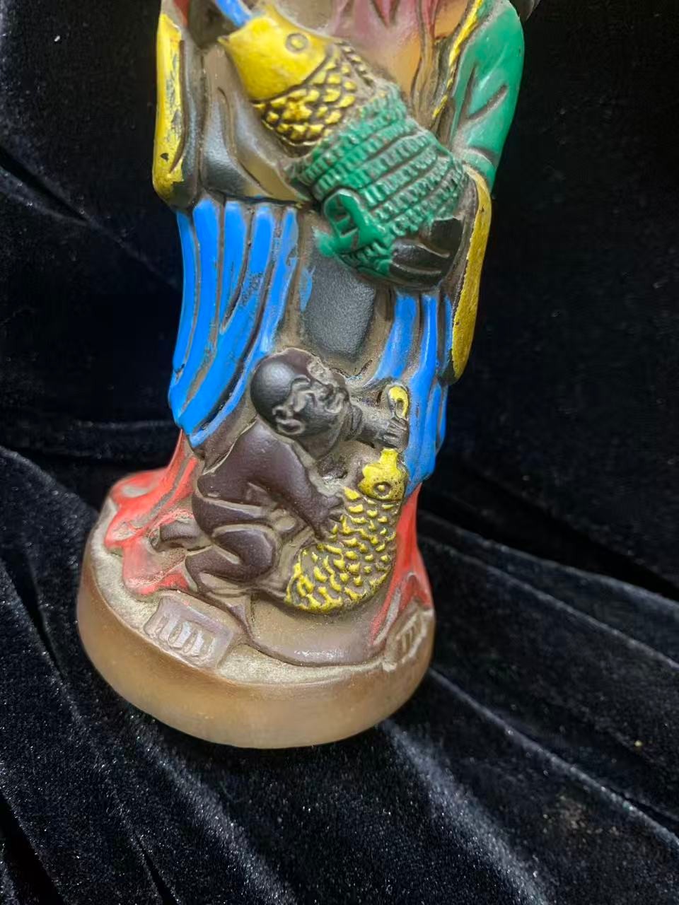 Excellent Pure Chinese Old Coloured Glaze Hand Made *Fisherman* Bottle
