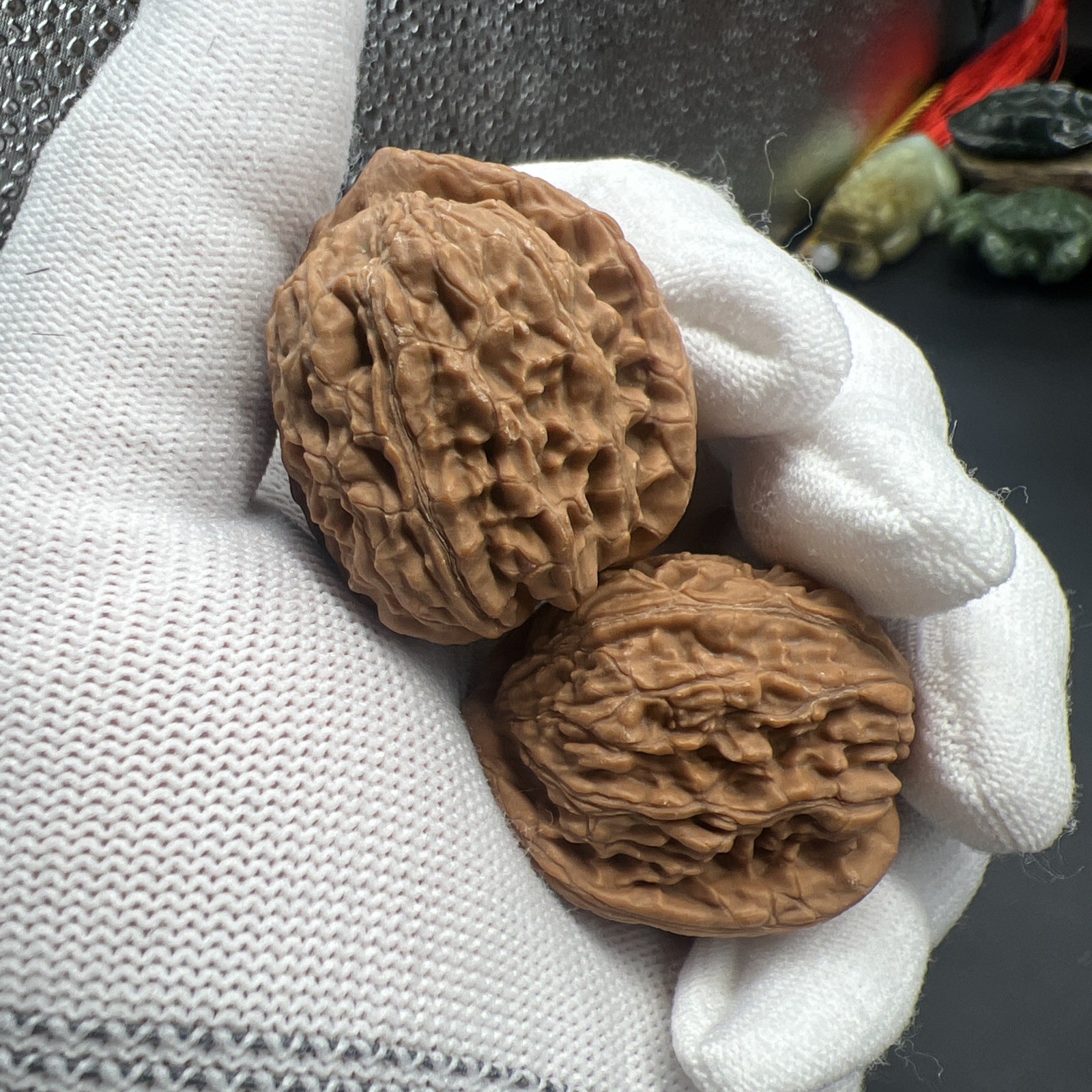 Pair of Match Chinese Health Walnut36×35.5×38mm 精配文玩核桃全品小众～小四喜