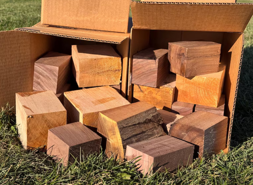 Hardwood Cutoffs Box Wood Scraps for Turning Knife Handles Pen Blanks DIY